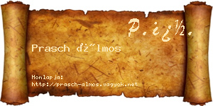 Prasch Álmos névjegykártya